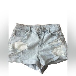 American Eagle Distressed Light Blue Denim Shorts size 4